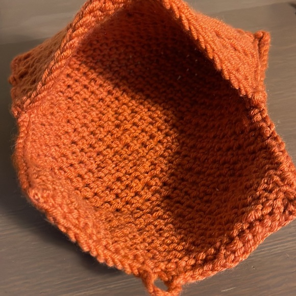 Vintage Handknit Orange Cosmetics / Purse Organization Pouch - Picture 5 of 7